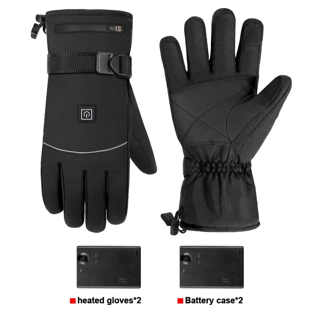 Heated Motorcycle Gloves Winter Warm Motorcycle Gloves Guantes Moto Heated Gloves Waterproof Rechargeable Heating Thermal Gloves