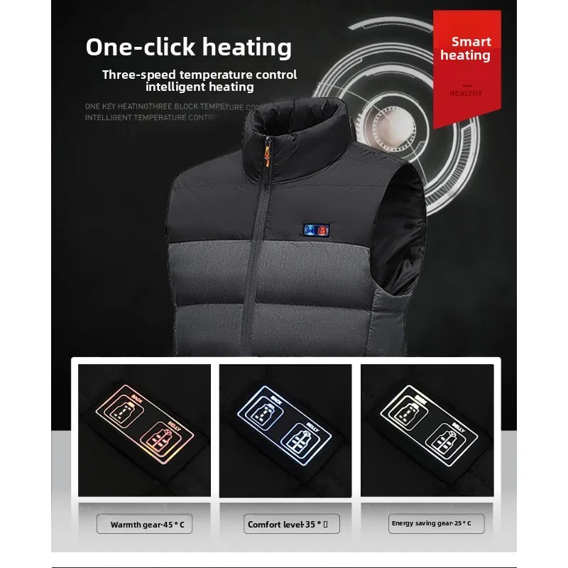 Men's USB Heated Vest  Smart Battery-Powered Thermal Jacket Windproof Water-Resistant for Hiking  Outdoor Work and sports 2025