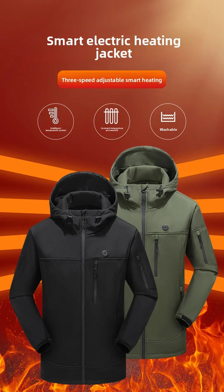 USB Heated Jacket Men Warm Vest 10 Areas Self Heating Windbreaker Women Heated Coat Ski Hunting Winter Working Clothes Washed